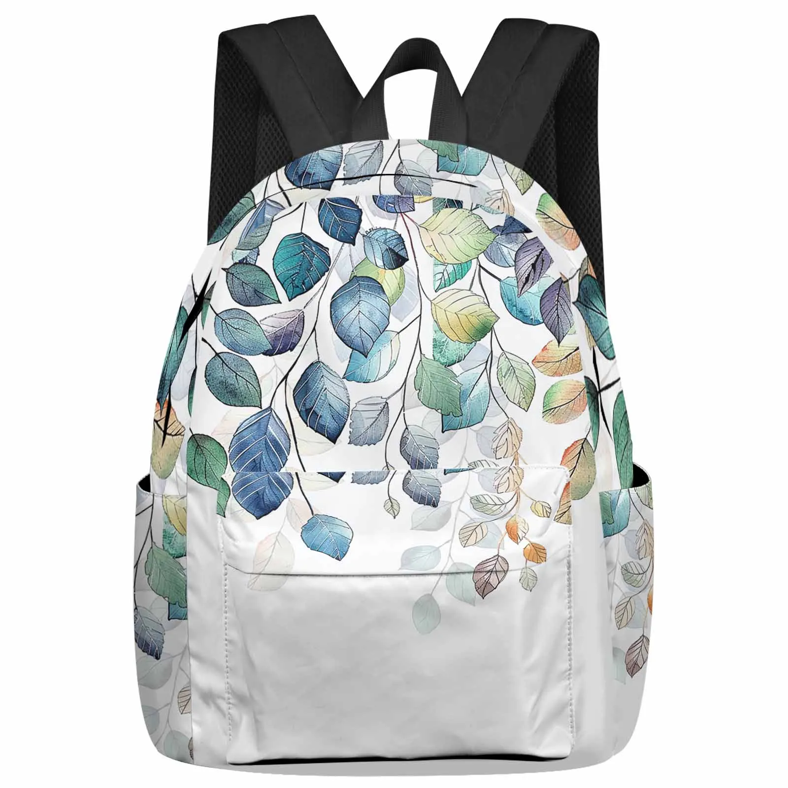 

Plant Blue Leaves Backpacks Teenagers Student School Bags Laptop Custom Backpack Men Women Travel