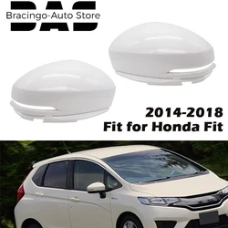 Fit For Honda Fit Jazz 2014 2015 2016 2017 2018 Side Wing Rearview Mirror Cover Cap With Signal Lamp Hole Car External Trim Part