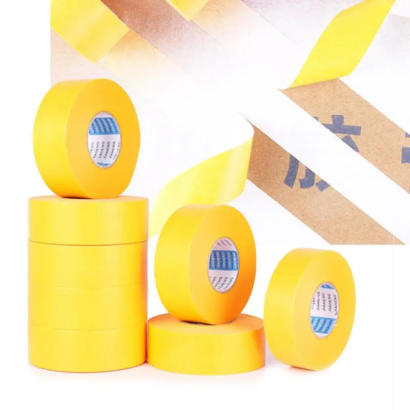 50 Meters Masking Paper Tape High-viscosity Separation Single Side Spray Paint For Decoration Yellow Paper Home Improvements