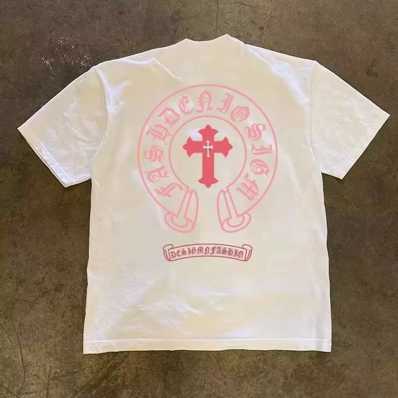 Spring_Summer 2026 Short-sleeved T-shirt Summer Explosion Cross Crowe High Street American T-shirt Top