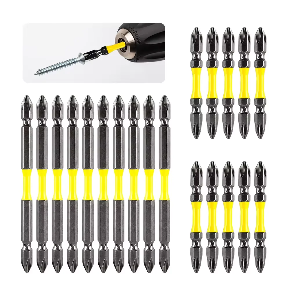 10Pcs Double End Screwdriver Bits Cross Head Drill Bit S2 High Alloy Steel High Magnetic High Torque Suitable for Electric Tools