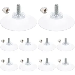 12 Sets License Plate Suction Cups Hooks Clear 2.1