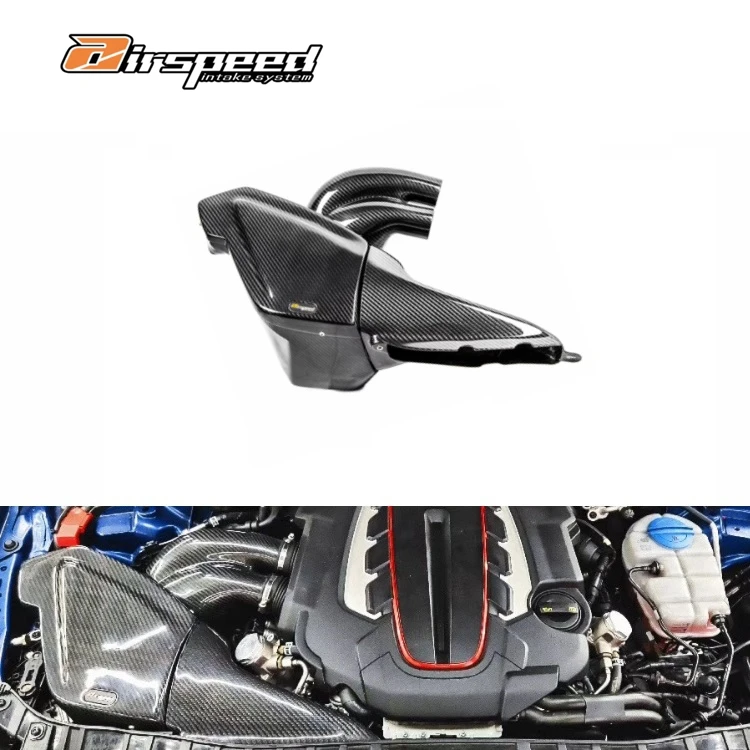 

Dry Carbon Fiber 3K Twill Carbon Weave Glossy Finishing Intake Pipe Air Induction System Kits for Audi S6 RS6 S7 RS7 4.0T