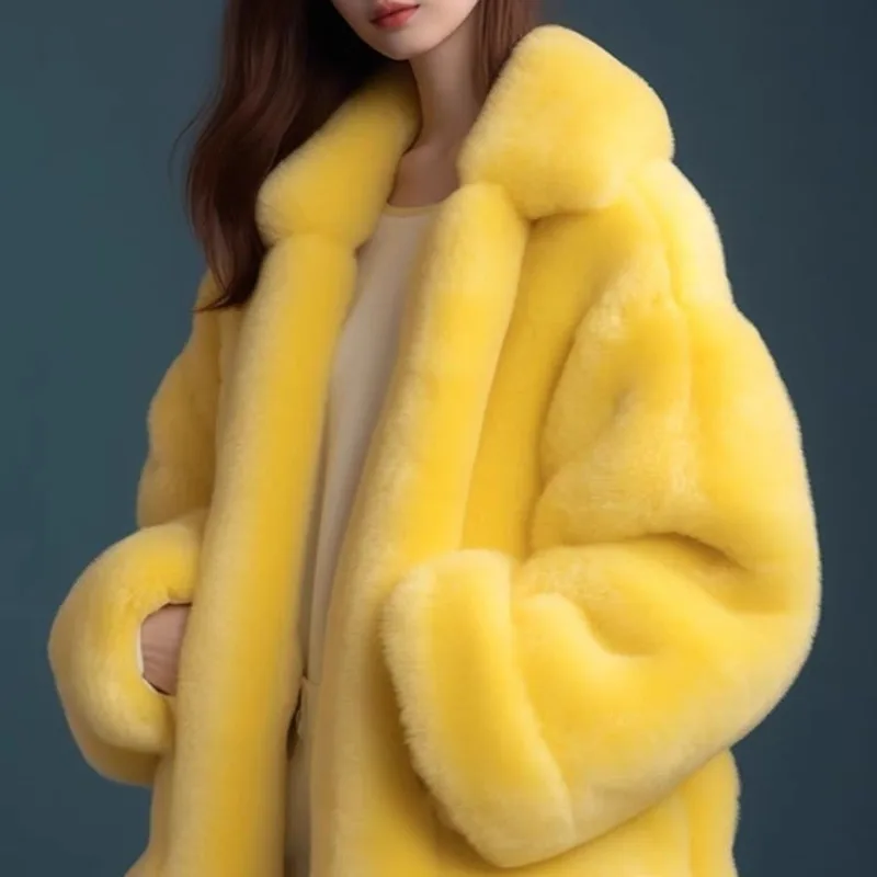 Women's Coat 2025 Winter New Korean Version fur Coat Long fox Coat Furry Maillard Medium Long Loose Brown Thick Young Commuting
