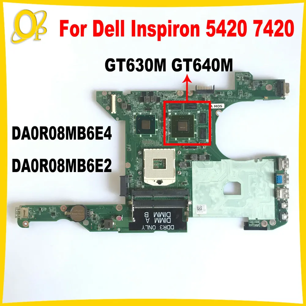 DA0R08MB6E4 DA0R08MB6E2 for Dell Inspiron 14R 5420 7420 Laptop Motherboard with HM77 GT630M GT640M GPU 0HMGWR DDR3 Fully Tested