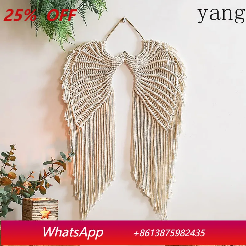 

CX Angel Wings Woven Wall Tapestry Cotton Rope Woven Angel Wall