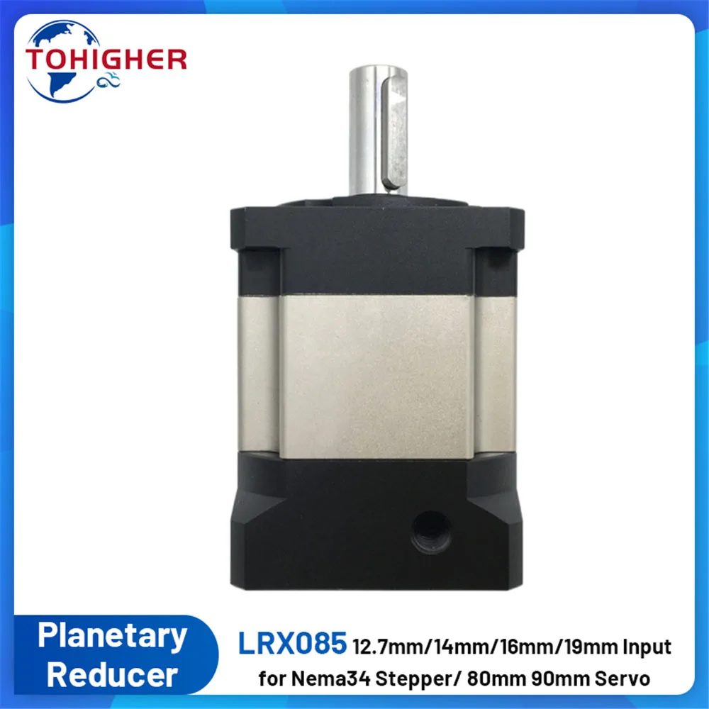 Nema34 Planetary Gearbox 12.7/14/16/19mm Input Gear Reducer Ratio 3:1 5:1 10:1 50:1-70:1 for 86 Stepper 80/90 Flange Servo Motor