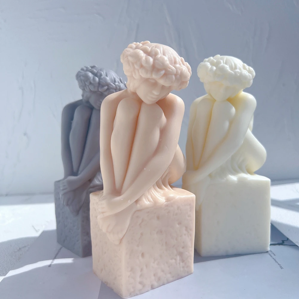 Female Nude Zodiac Candle Mold Virgo Christel Marott Zodiac Figurine Candle Silicone Mould Lady Wax Mold Home Decor