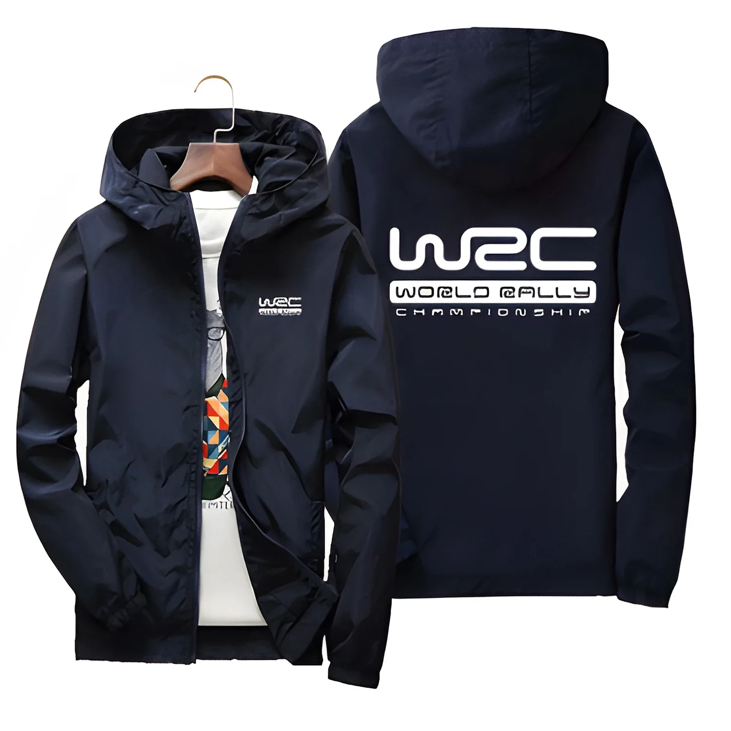WRC World Rally Championship Men's Fashion Thin Windproof Jacket, Suitable for Outdoor Sports, Leisure, Cycling, UV Protection