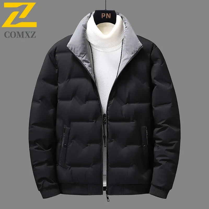 

COMXZ 2025 Winter Parkas Men Down Jacket Male 90% White Duck Down Jacket Hooded Luxury Thick Warm Padded Snow Coat Oversized