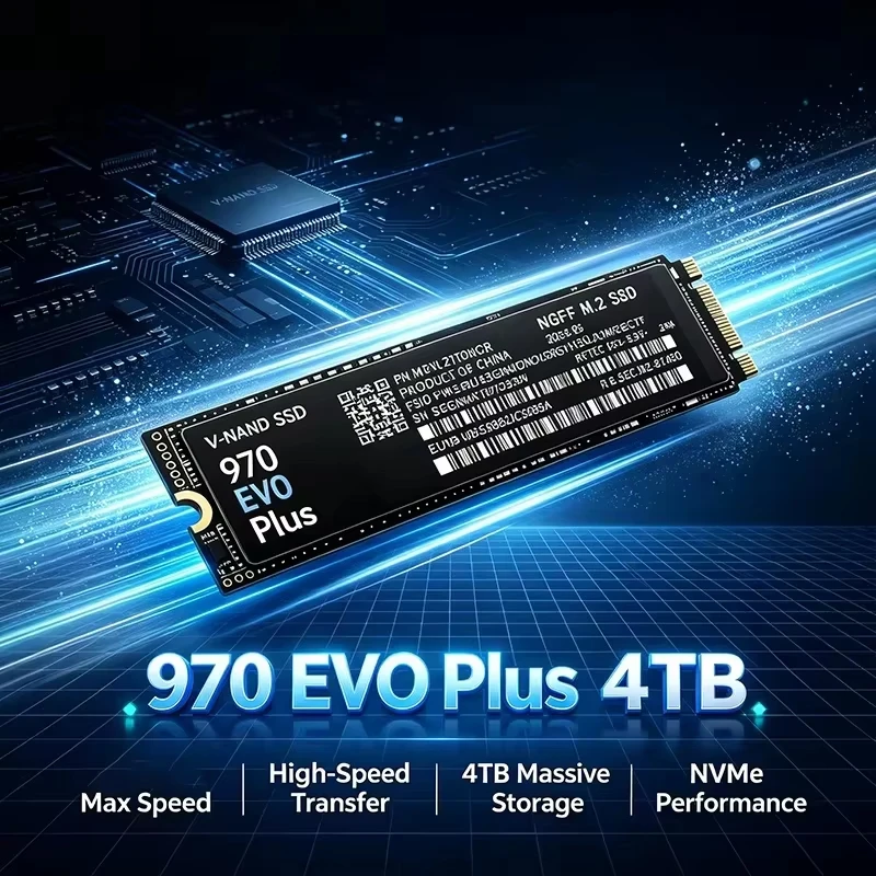 970 EVO PLUS M.2 2280 NGFF PCIe 3.0 SSD Up to Internal Solid State Drive 4TB For Laptop Desktop Gaming PC Storage