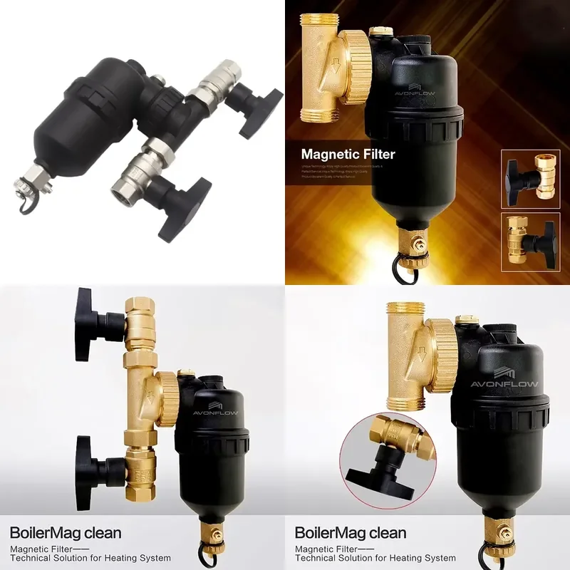 for Hot  Boiler Magnetic Filter Brass Material Fouling Separator 12000 Gauss 3/4 1 1/2 Inch Ball Valve Magnetic Filter
