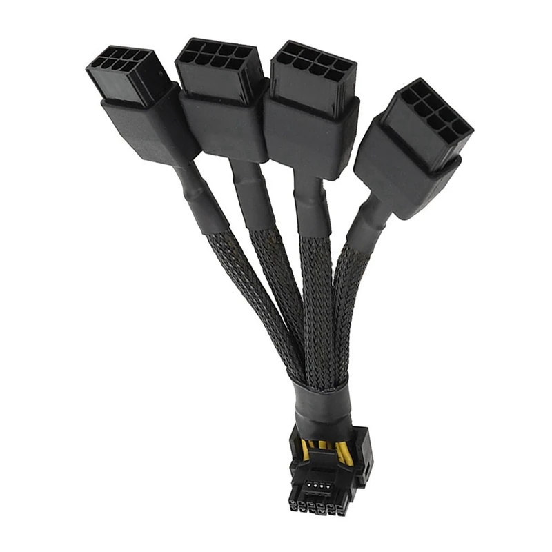 5X For GPU RTX4090 RTX4080 4X8 Pin PCI-E To 16 Pin Graphics Card Power Cable 12VHPWR Connector 90 Degree Elbow Cable