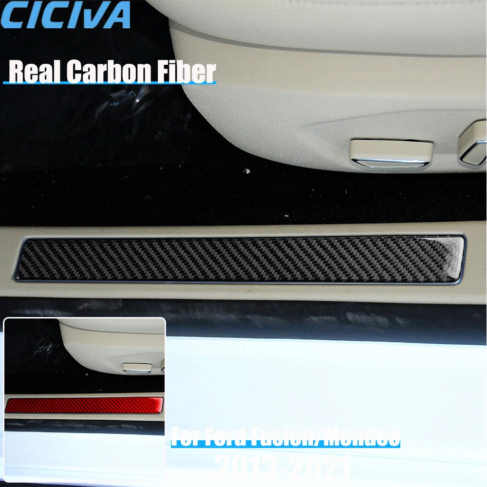 

Real Carbon Fiber Car Accessories Door Sill Decorative Trim Cover Soft Sticker For Ford Fusion/Mondeo 4th Gen 2013-2021