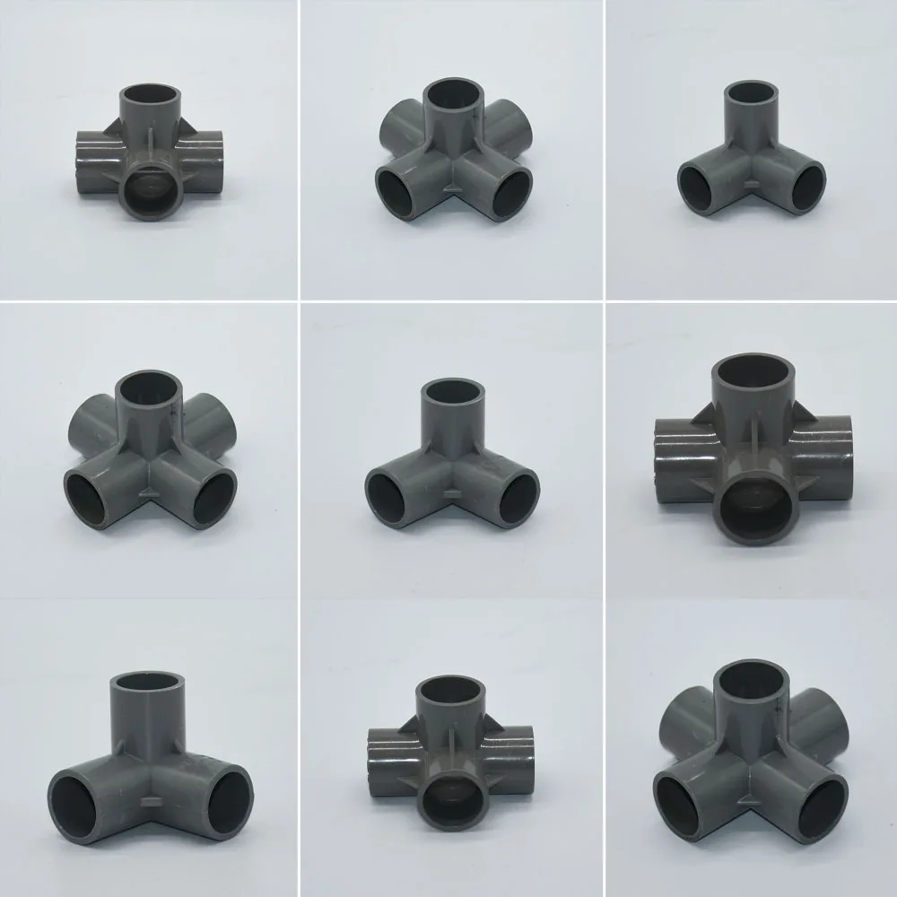 DN15/20/25 PVC Connector 20/25/32mm 3/4/5-way Plastic Coupler Three-DimensionalWater Supply Pipe Fittings