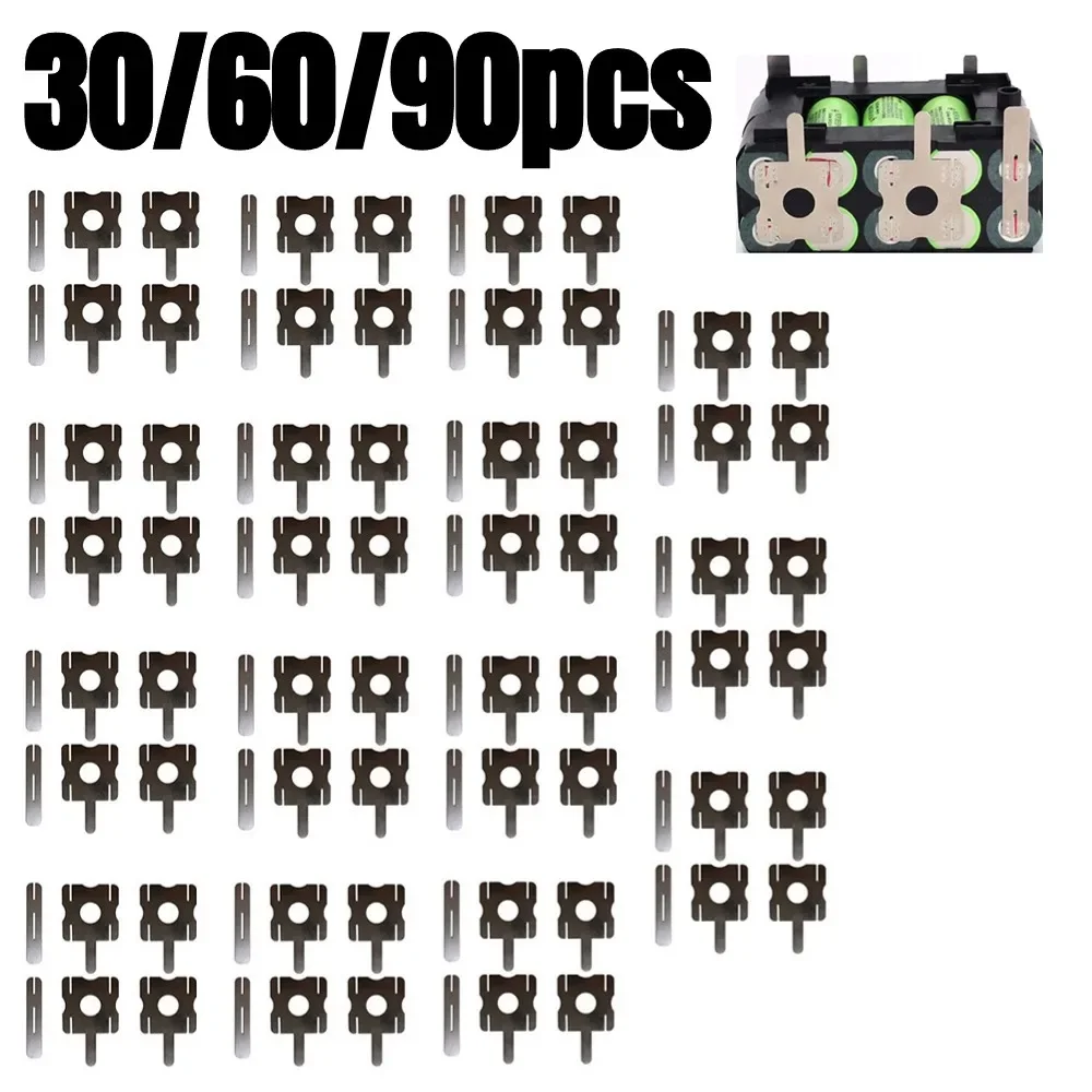 30/60/90pcs Spot Welding Nickel Plate Battery Plating Nickle Sheet U Shaped Strap Strip Sheets For Battery Pack Soldering