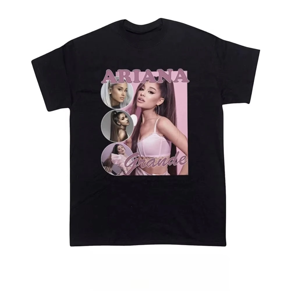 تي شيرت American Street Fashion Brand A Sister Ariana Grande مع نفس الطباعة الطرفية Super Fire بأكمام قصيرة #1