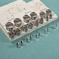 12 Pairs Set Stainless Steel Internal Threaded Ear Plugs Mix Sizes Tunnels Flesh Earring Gauges Hollow Piercings 2-20mm