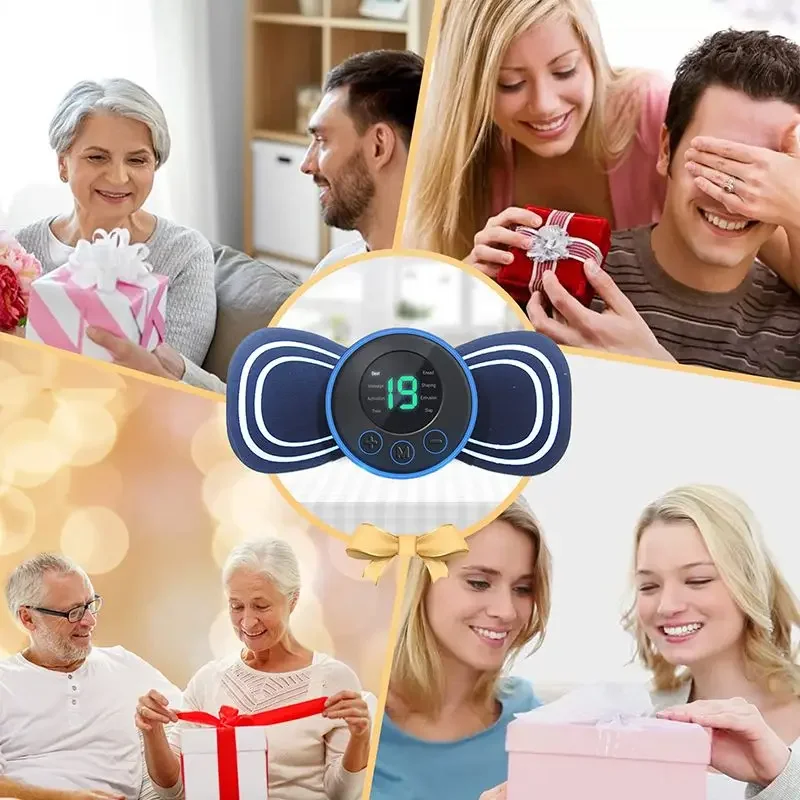 Draagbare Mini Elektrische Nek Massager Cervicale Massage Patch Stimulator 19e versnelling Aanpassing Body Massager