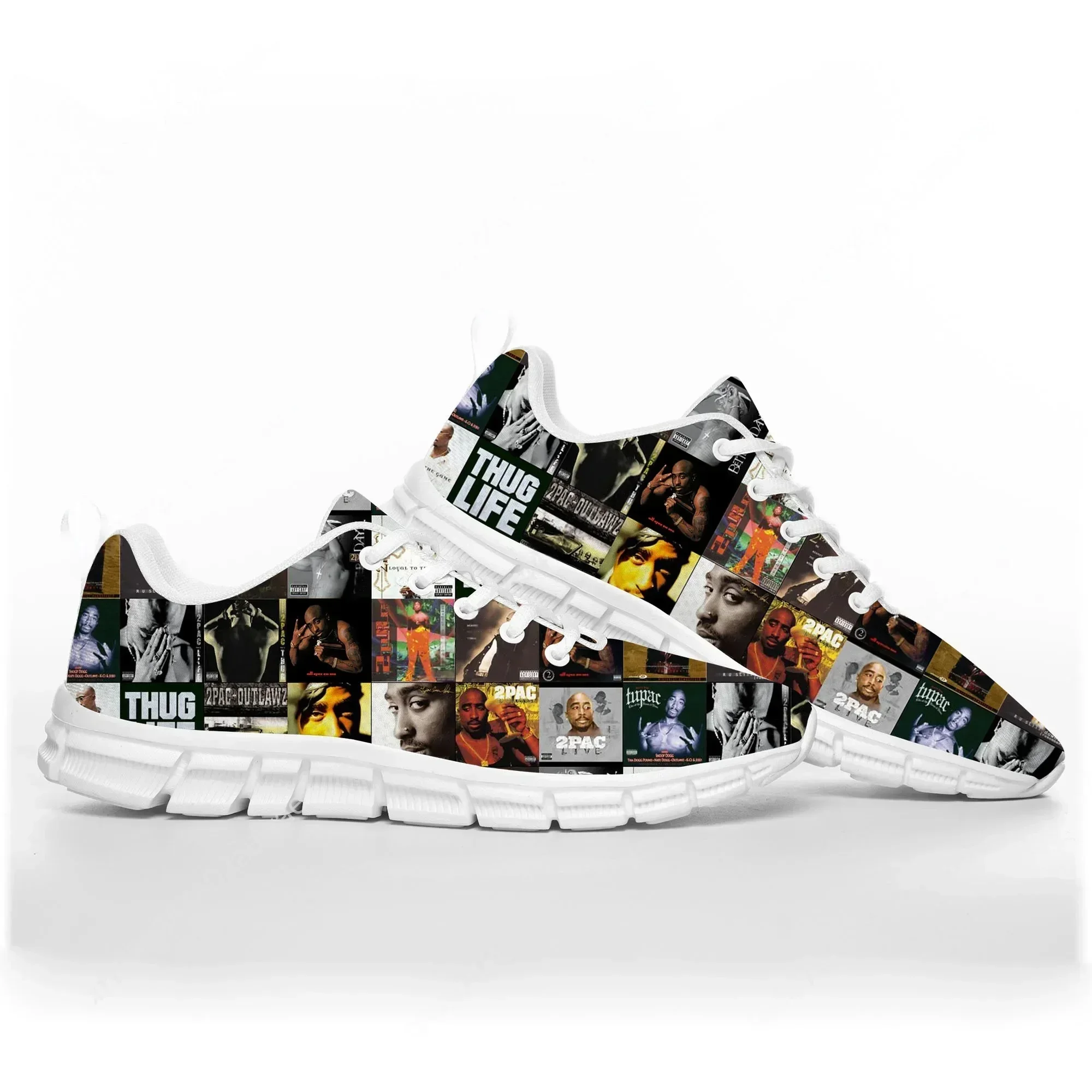 Men's Sneakers Tupac 2pac Hip Hop Sports Shoes Mens Womens  Cozy Fashion Sneakers Casual Custom High Quality Couple Shoe