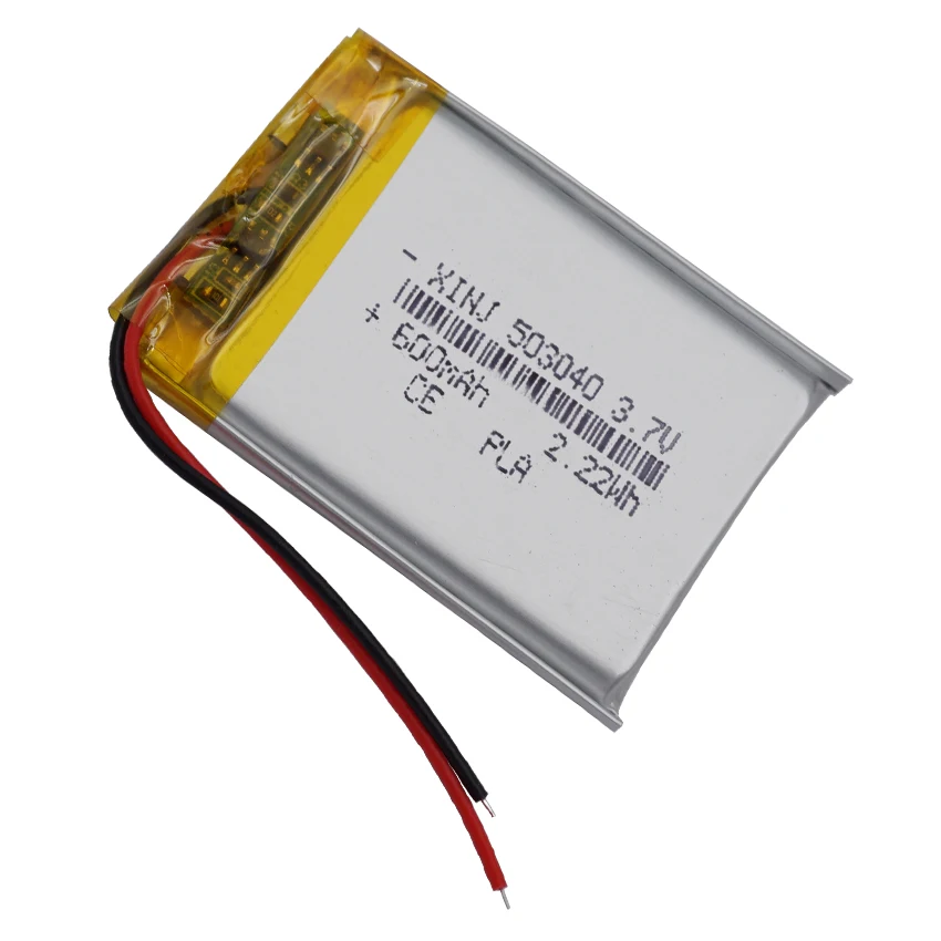 3.7V 600mAh 2.22Wh Polymer Li Lithium Rechargeable Lipo Battery 503040 Replacement For GPS Bluetooth Speaker DashCam Car Camera