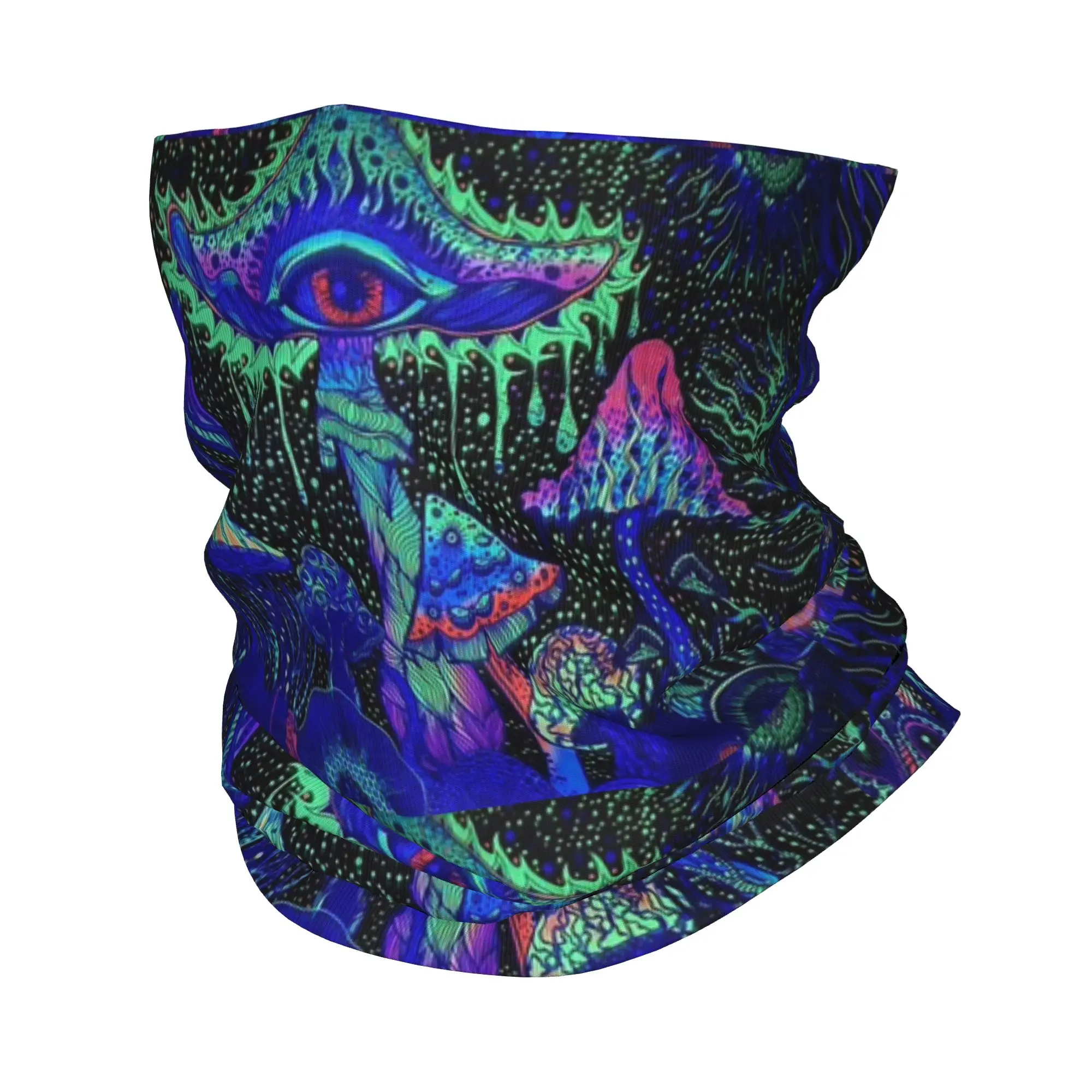 

Magic Mushroom Trippy Psychedelic Neon Pastel Goth Bandana Neck Gaiter Printed Face Scarf Cycling Scarf Riding Unisex Adult