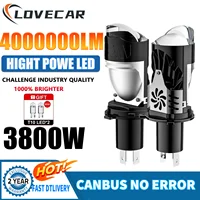 LOVECAR 3800W H4 Super brillante Bi LED Mini lente de proyector LED bombillas de faros de coche Plug and Play 6500K para faro LED antiniebla