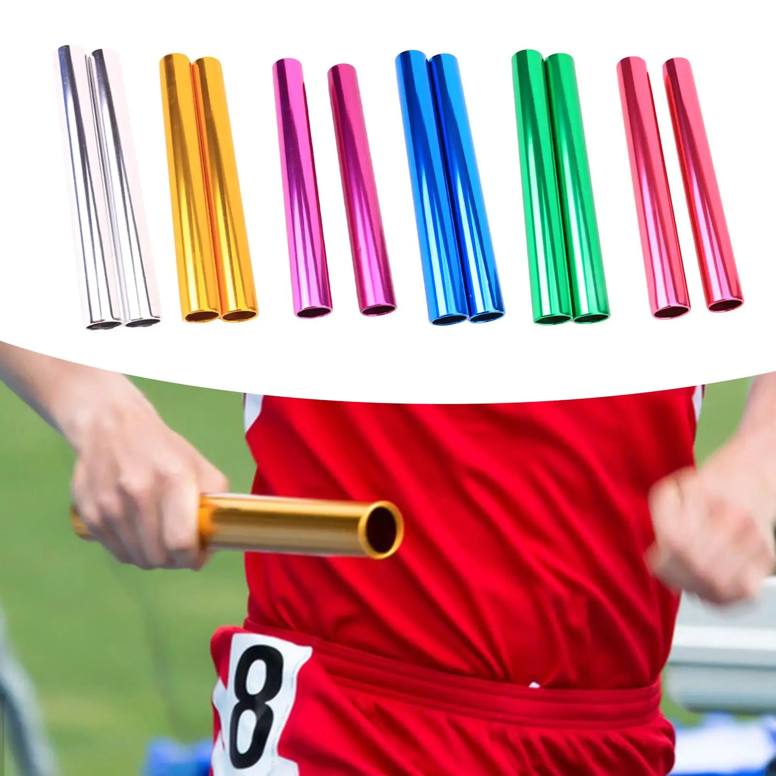 Lightweight Aluminum Relay Sticks with Smooth Nonslip Grip Track Field Running for Team Practice and Relays