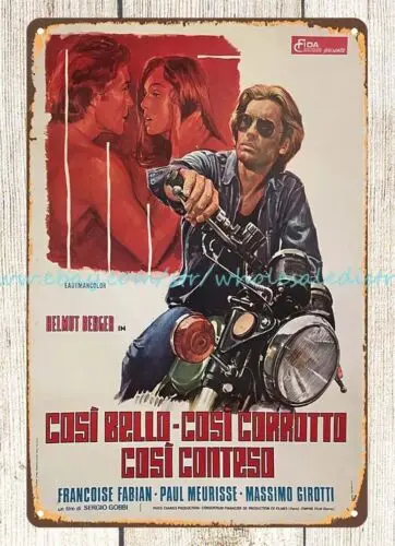 1973 HELMUT BERGER Cosi bello, cosi corrotto movie poster metal tin sign