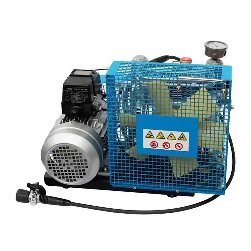 Portable high pressure 300 bar air compressor for diving and breathing air