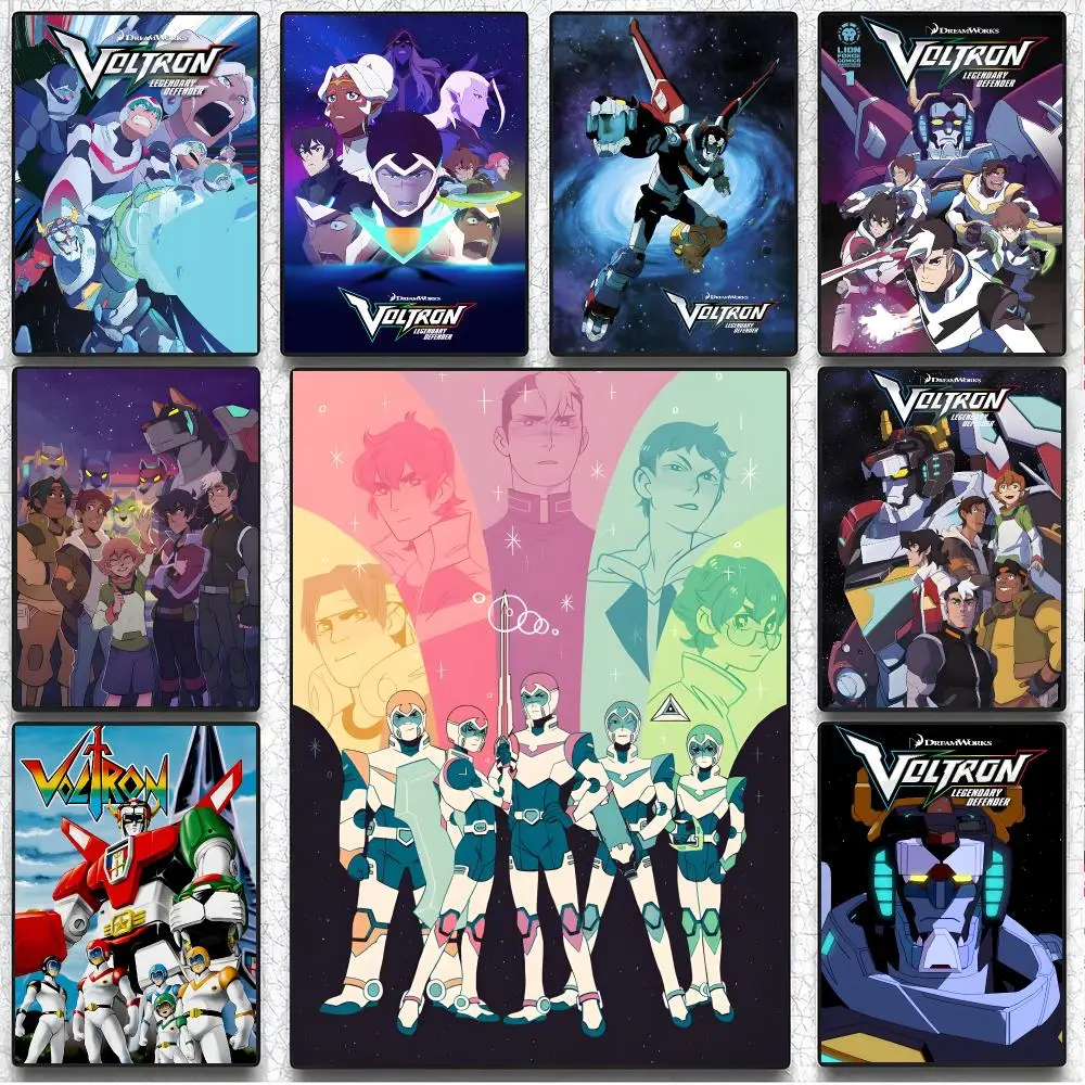 Sci-Fi Animation Voltron Legendary Defender Poster Artistic Peel-Off Wall Decor, Indoor Outdoor Home Ornament for Collectors