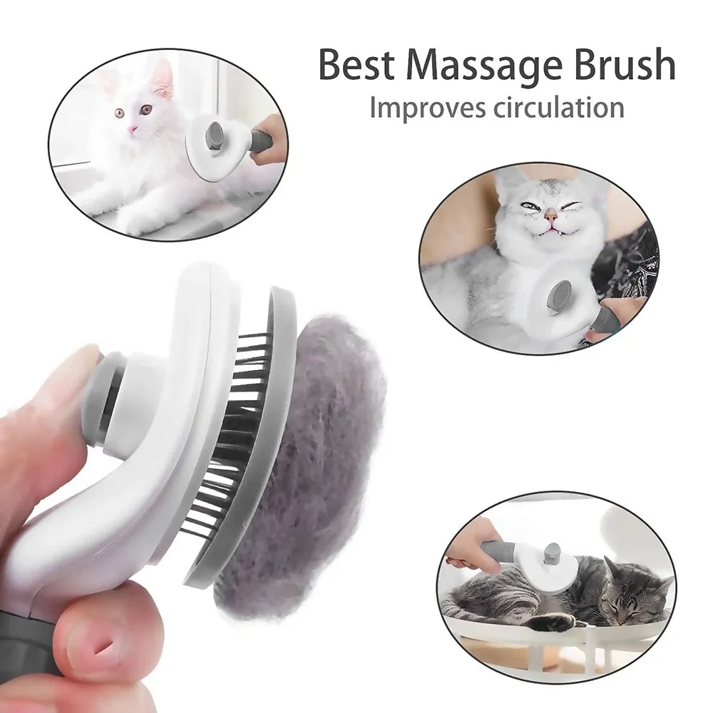 Cat Brush Remove Hair Pet Hair Removal Comb for Cats Non-slip Grooming Brush Stainless Steel Dog Combs Brushes Cat Accessories