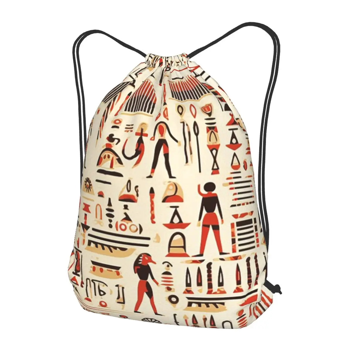 Mystic Echoes Ancient Egypt Hieroglyphics Unveiled Backpacks Casual Drawstring Bundle Pocket Sundries Bag Book Bags for Travel