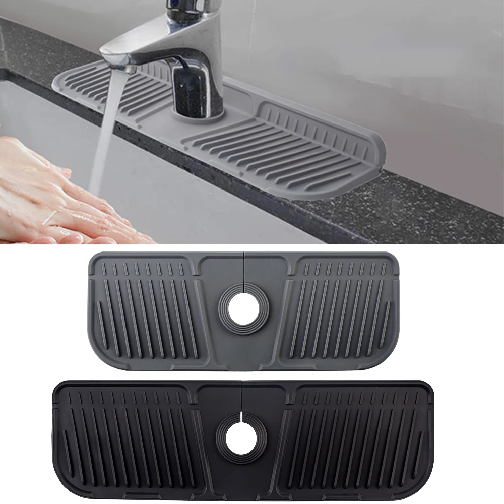 Kitchen Silicone Faucet Mat Faucet Water Catcher Mat Sink Splash Pad Countertop Protector Bathroom