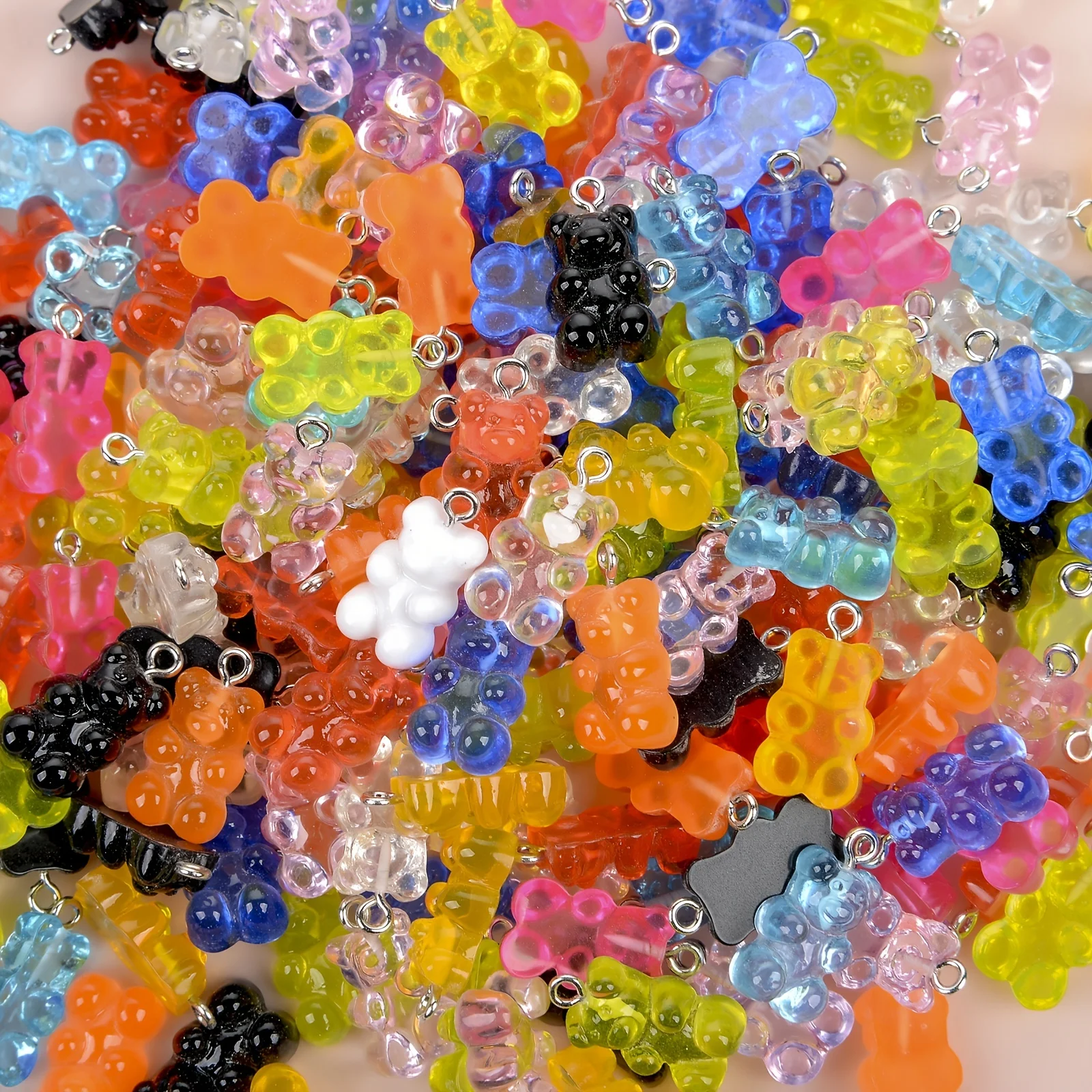 20 sztuk kolorowych cukierków Miś Gummie Biżuteria, Diy Wisiorek, Śliczny Naszyjnik Kolczyk, Kreatywna Odkrycie 20x10mm