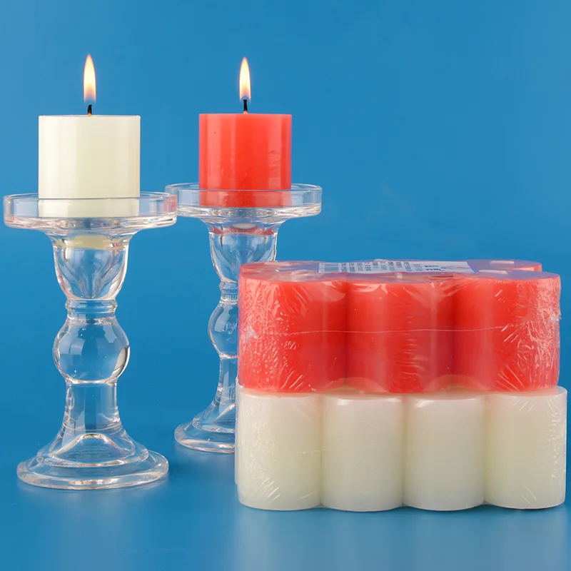 5cm Diameter Lighting Candle, Ivory White, Red Cylindrical Thick Candle, Smokeless, Romantic Decoration For The Dining Room
