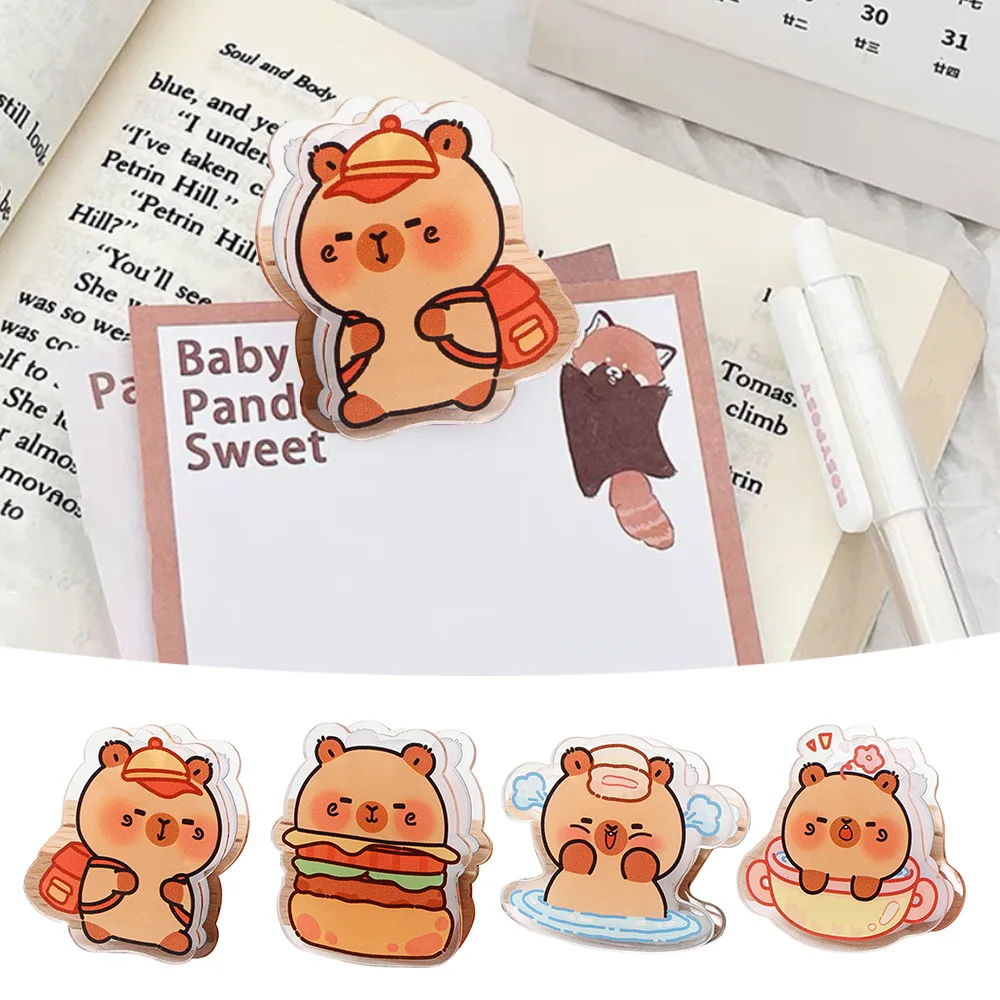 Cute Capybara Acrylic Note Holder for Office/School - close-up view