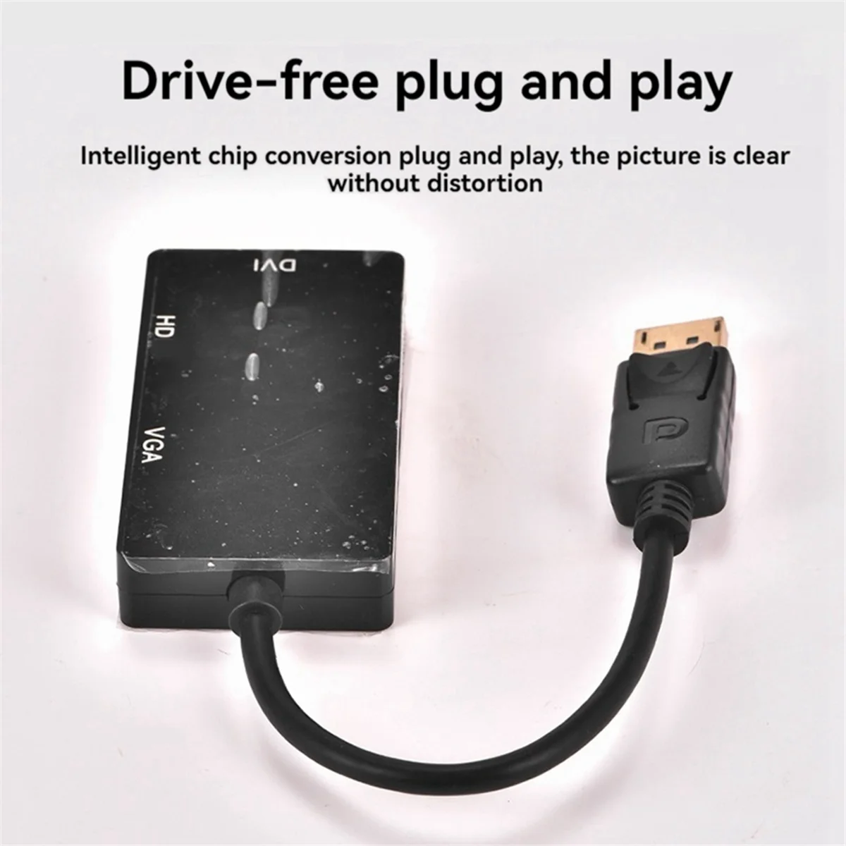 AT42 DP zu VGA DVI Adapterkabel DP One-To-Three Videokonverter unterstützt 1080P, geeignet für Pro Air A