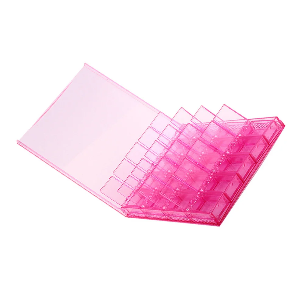 

1Set Nail Organizer Box Acrylic 20-Grid Transparent Flip-Top Storage Case Removable Dividers Nail Charms Bead Container