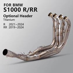 For BMW S1000RR 2019-2024 S1000R 2021-2024 Complete Motorcycle Exhaust Header Tube Titanium Alloy Front Link Pipe Interface 60mm