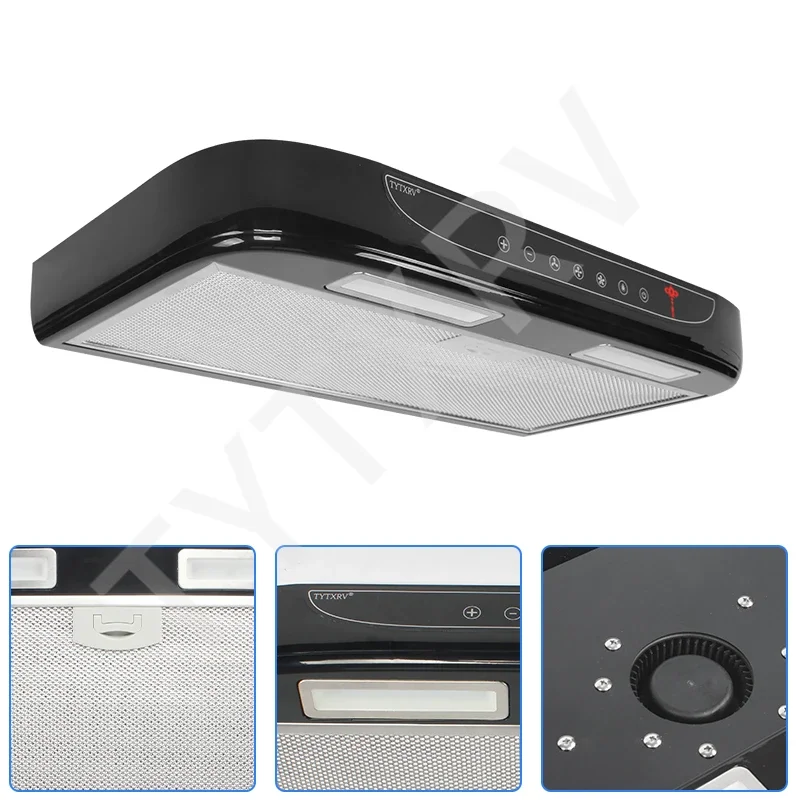 Caravan Accessories 12V RV Removable Kitchen Range Hood With LED Light & Touch Switch For Caravan Motorhome Camper