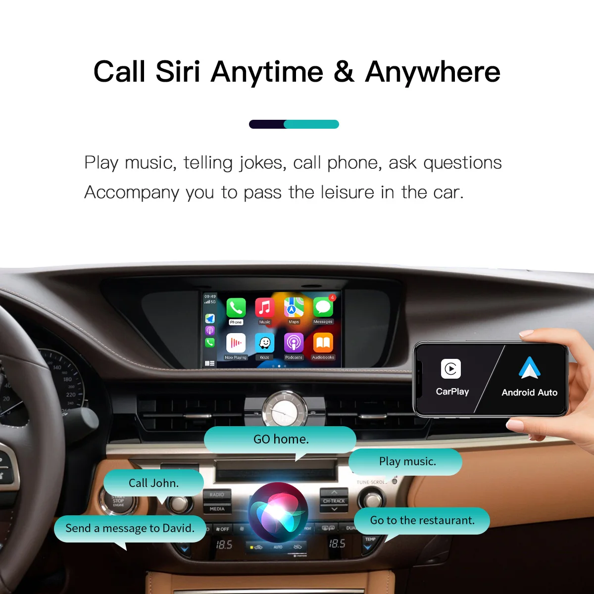 Autoabc sans fil Carplay Android Auto Box pour Lexus Nx Rx Es Gs est Ux Lx Gx Ct Ls Lc Rc voiture téléphone intelligent miroir Iphone Airplay