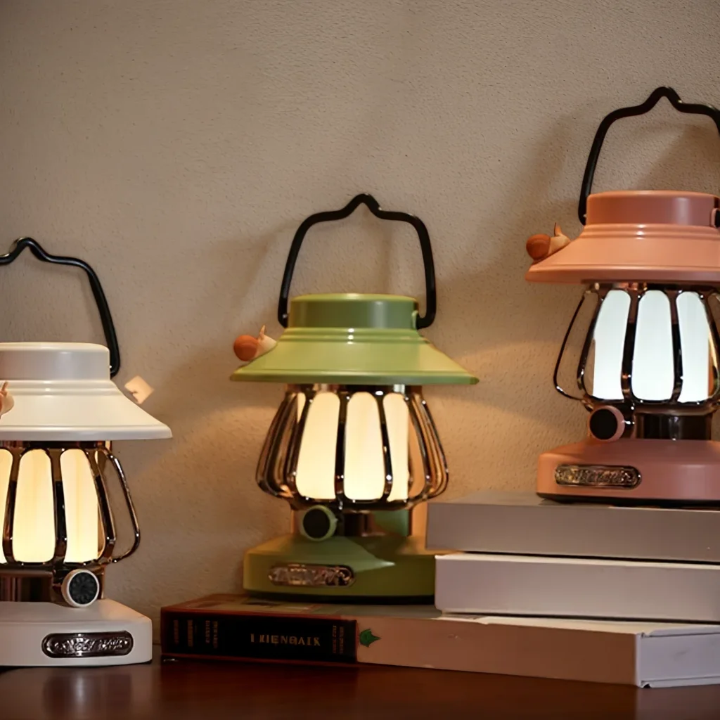 Retro Snail Design Camping Night Light - Portable Rechargeable Outdoor Tent Atmosphere Light