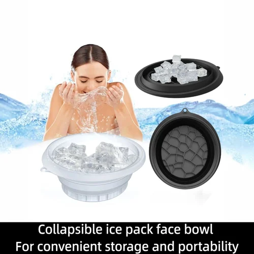 Cuenco de baño de hielo plegable de silicona para rostro, herramienta para el cuidado de la piel, inmersión de inmersión, belleza esencial para viajes en casa, enfermera multiusos
