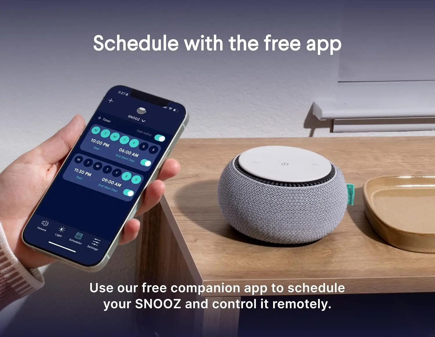 

Smart White Noise Machine - Real Fan Inside for Non-Looping Sound, Portable Sleep Aid for Adults, Dogs, Travel, Home, Bedroom, S