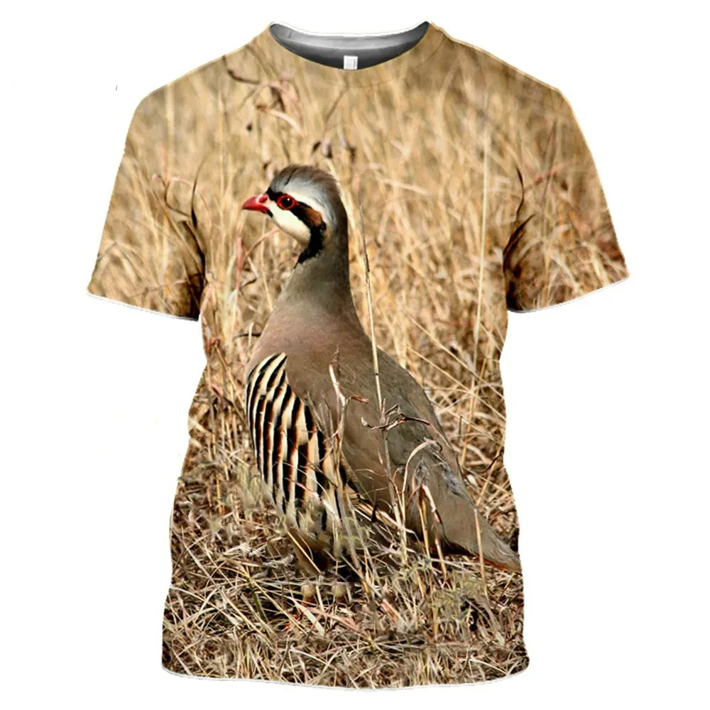 Camouflage hunting animal duck 3D printed Men\'s T-shirt summer new round neck y2k tops Casual outdoor hunter Tees clothing
