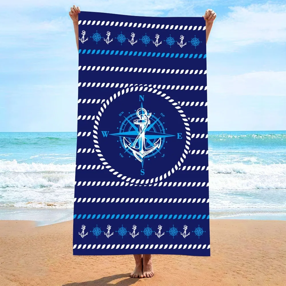 Anchor Beach Towel70x140CM Quick-dry Bath Towel Microfiber Beach Blanket Fitness Swim Yoga Outdoor Travel Camping Picnic Blanket
