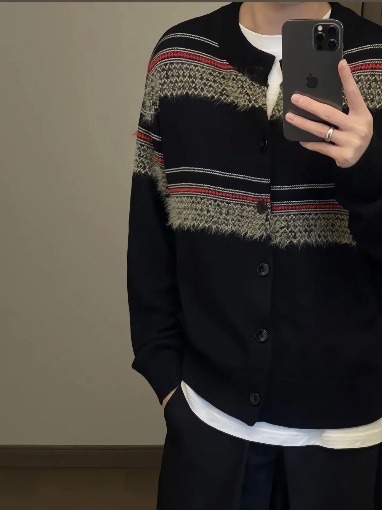 

American Retro Striped College Sle round Ne Knitted Open Cardigan ex Autumn Winter Warm Casual Loose Sweater