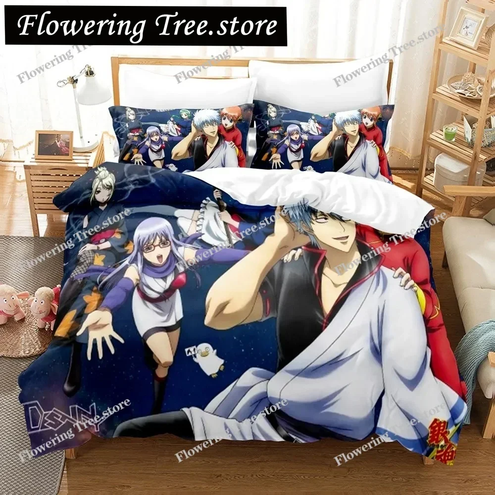 

Gintama Bedding Set Duvet Cover Pillowcases For Adult Kids Single Double Full Queen King Kids Teens Sakata Gintoki Bed Linen