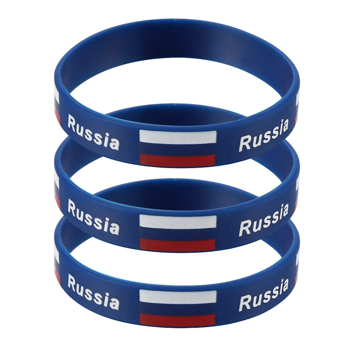 Silicone Country Flag Wristbands 6 Pack Comfortable Team Spirit Cheer Event Fan Accessories